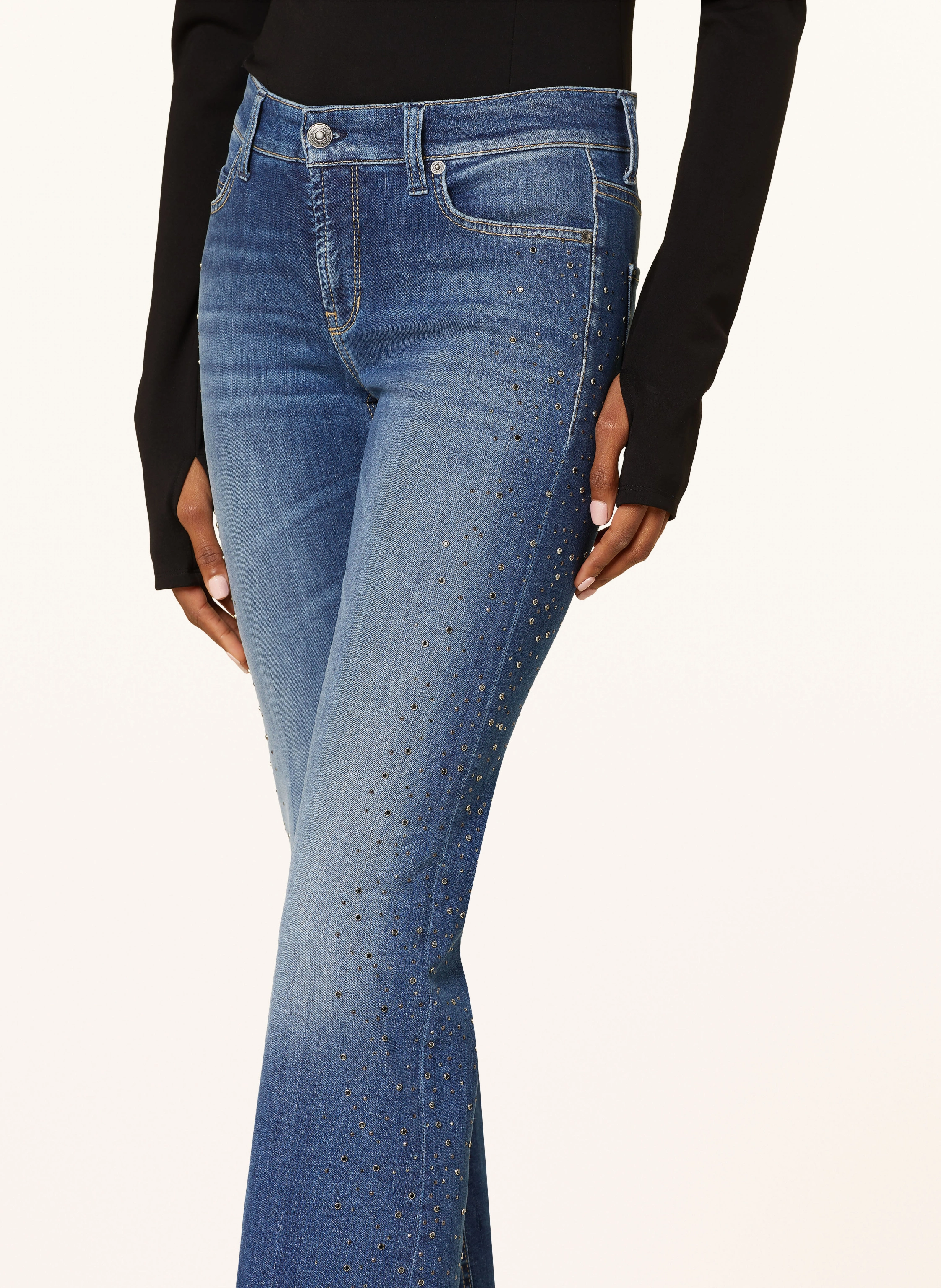 CAMBIO Flared Jeans PARIS mit Schmucksteinen