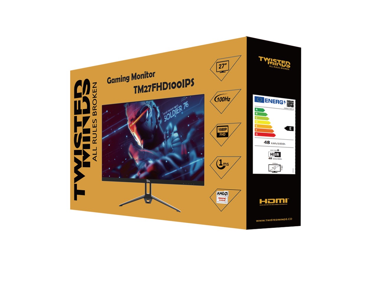 Twisted Minds - 27’’ FHD 100HZ IPS 1ms Gaming Monitor TM27FHD100IPS