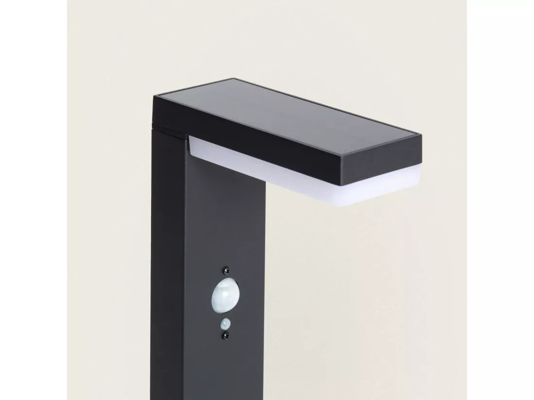 Balise Extérieure LED Solaire sur Pied 2W 50cm Aluminium avec Détecteur de Mouvement Goran Noir