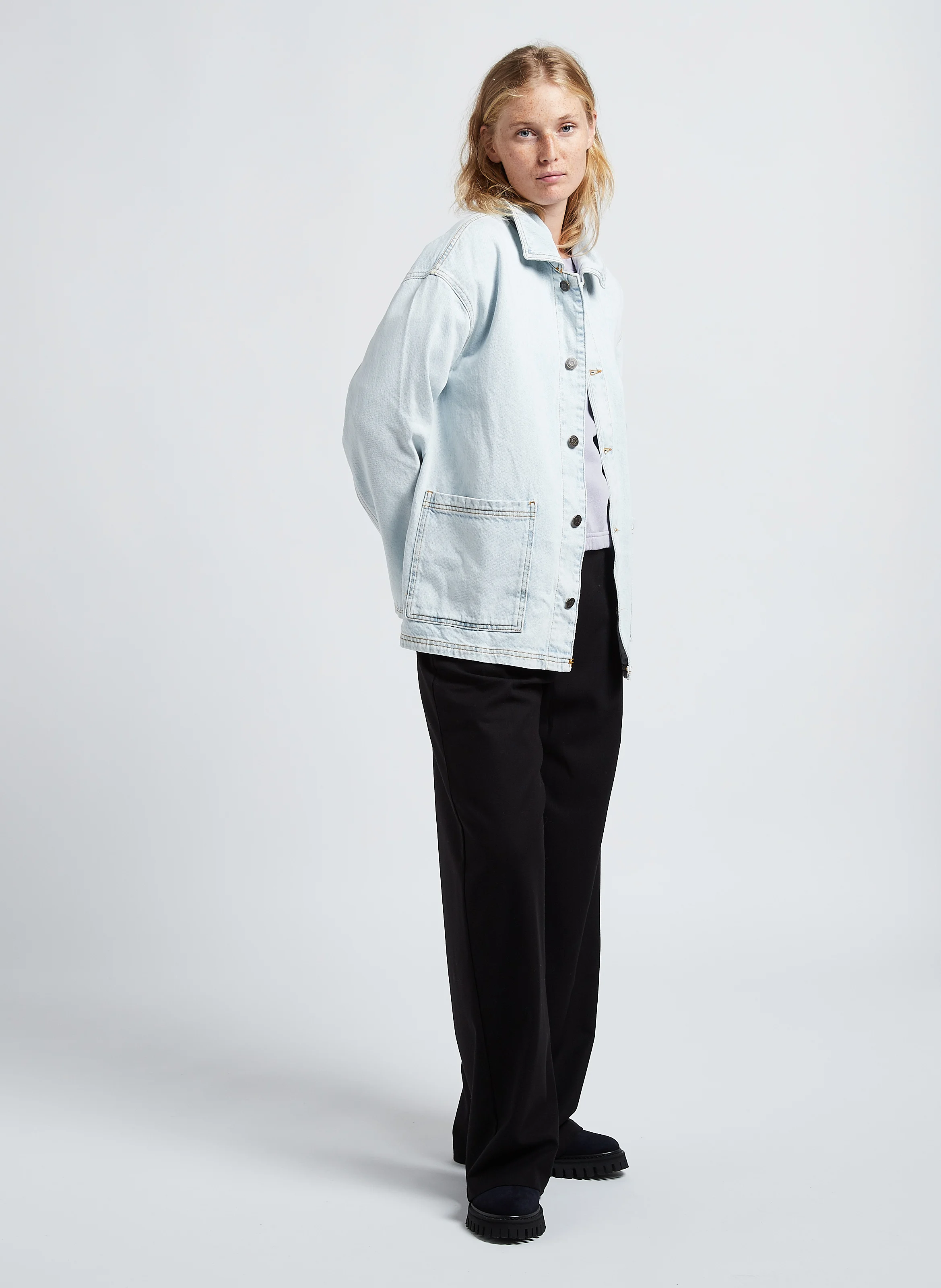 JOYBIRD - Veste en jean col classique | Blanc