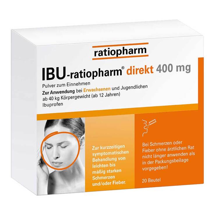 IBU-ratiopharm® direkt 400 mg Pulver zum Einnehmen, 20 St