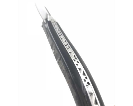 Laguiole 12 cm Plein Manche Damas Japonais Croûte de Buffle Couteau de poche par Laguiole en Aubrac
