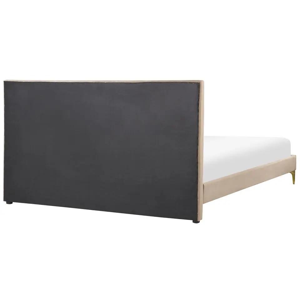 LIMOUX - Tweepersoonsbed - Taupe - 160 x 200 cm - Fluweel