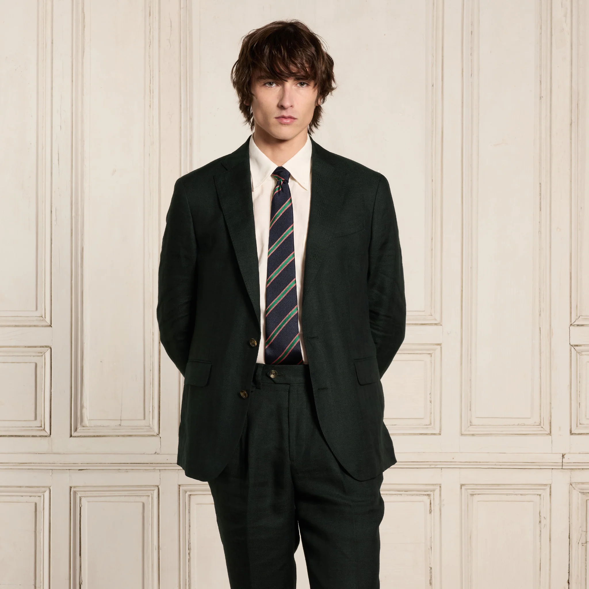 Green linen jacket