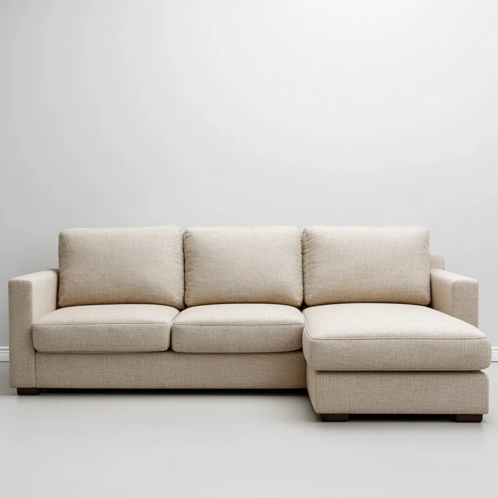 Ecksofa Stoffpolster 280x160x85 cm – Beige – Modernes Design