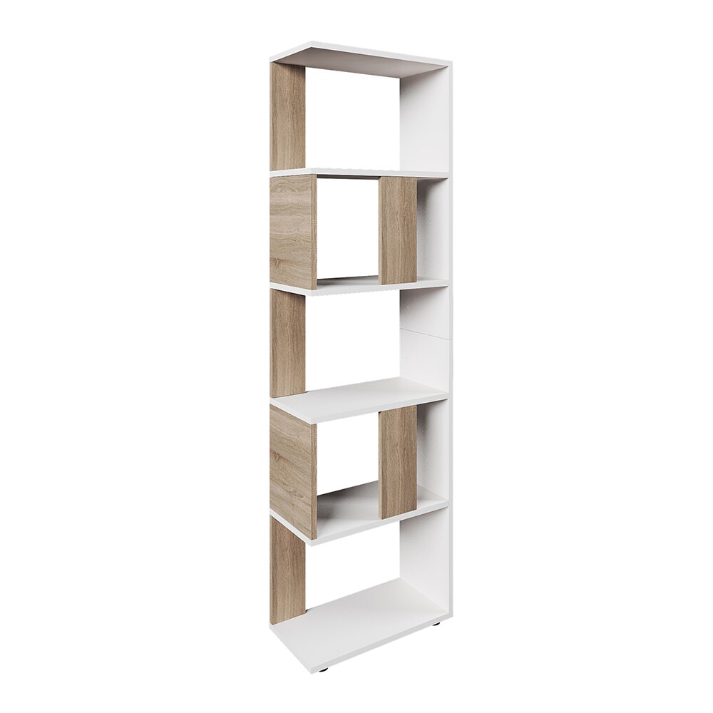 Vicco Raumteiler Bücherregal Standregal Büroregal Regal 5 Fächer Weiß Sonoma