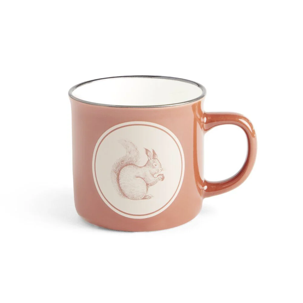 Mug motif écureuil en faïence marron 320ml