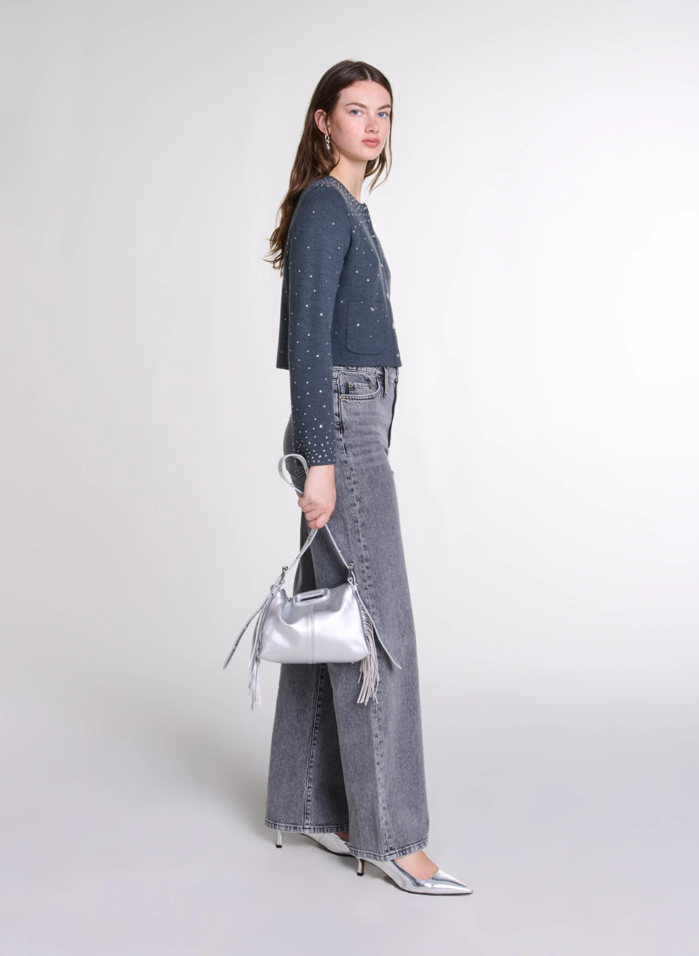 Gilet col rond | Gris