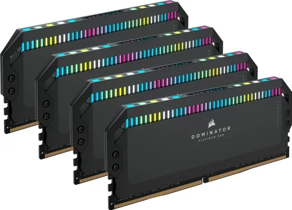 CORSAIR Dominator Platinum RGB - DDR5 - sæt - 64 GB: 4 x 16 GB - DIMM 288-PIN - 6400 MHz / PC5-51200 - CL32 - 1.40 V - sort