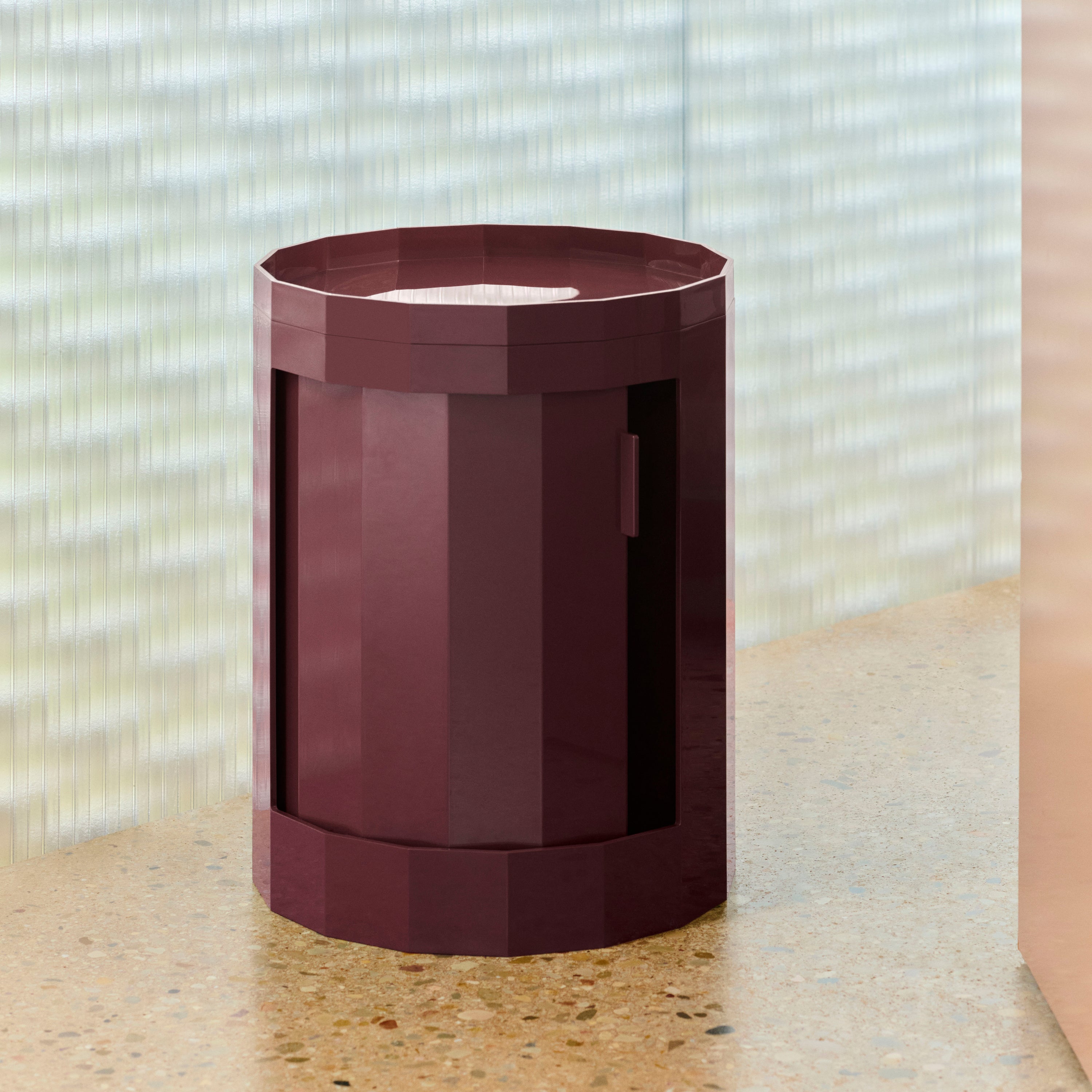 HAY Facet Bijzettafel met Opbergvak - Low - Burgundy