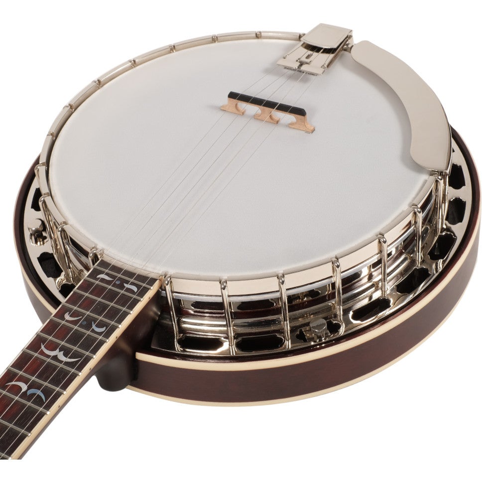 Recording King Madison RK-R35-BR 5-snarige esdoorn resonator banjo met tone ring en armsteun