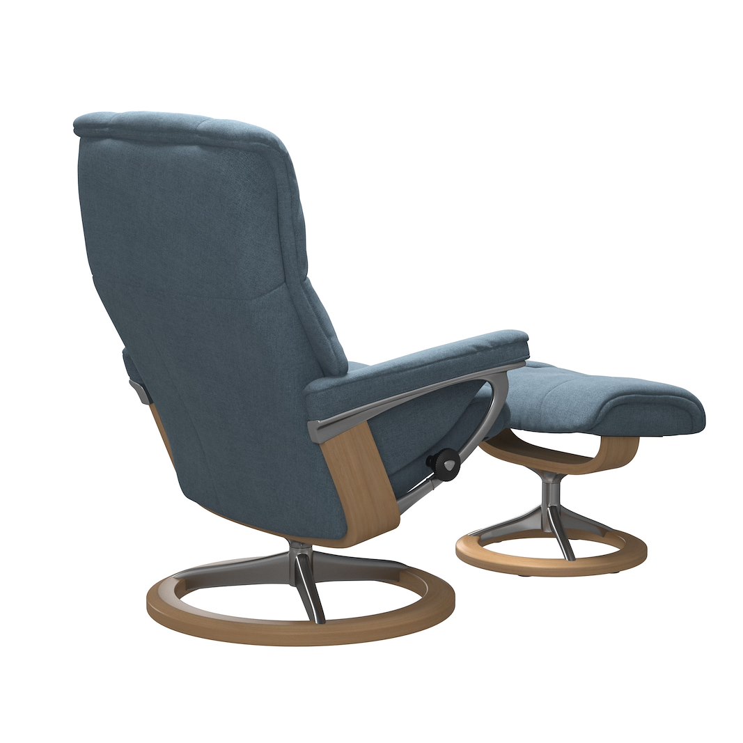 Mayfair Stol m/krakk Signature (L) Tekstil Dahlia Light Blue og Signature understell i eik og krom