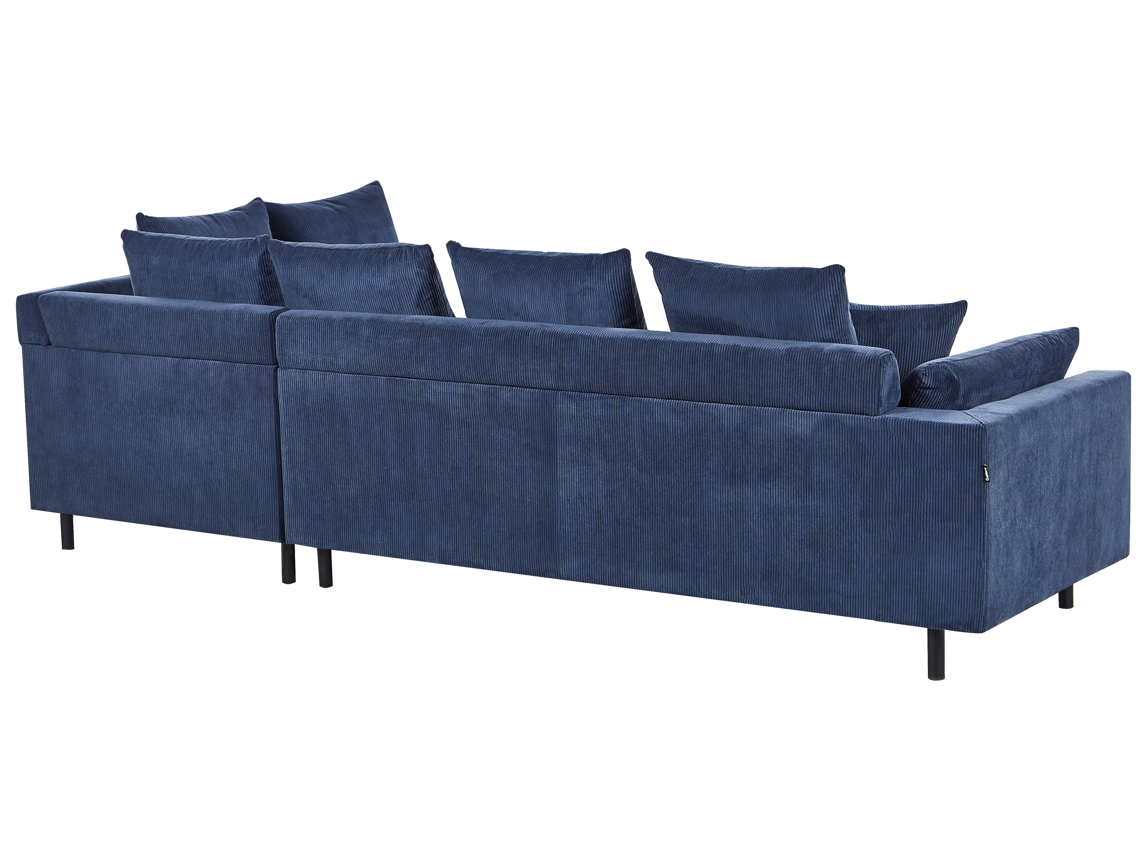 Hoekbank 4-zits LUNNER Corduroy Donkerblauw linkszijdig