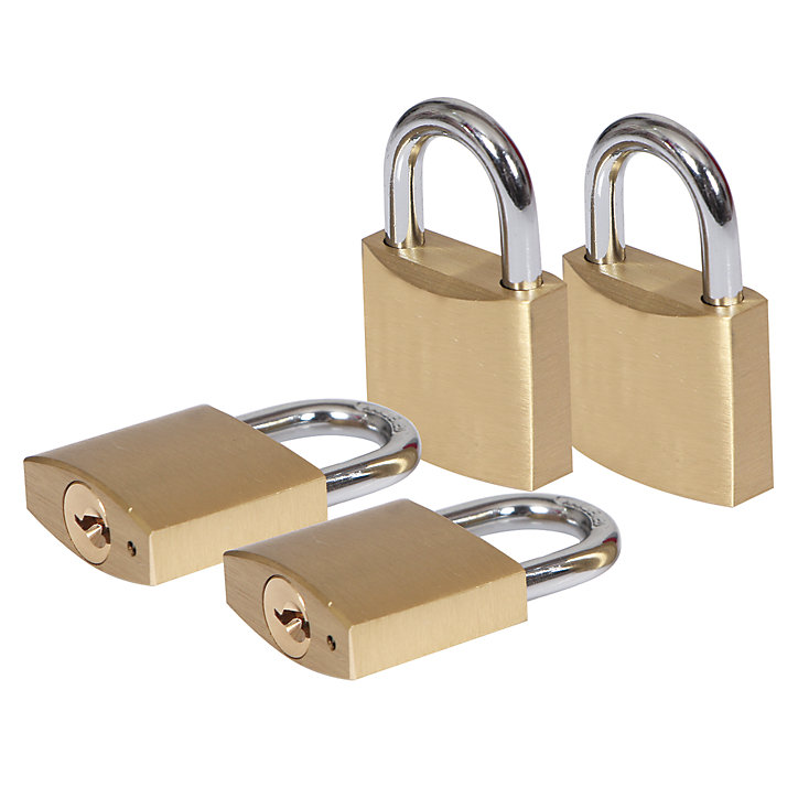 Lot de 4 cadenas à clé Smith & Locke BC7738 (1033) en laiton anse ouverte l.39 x H 31 mm