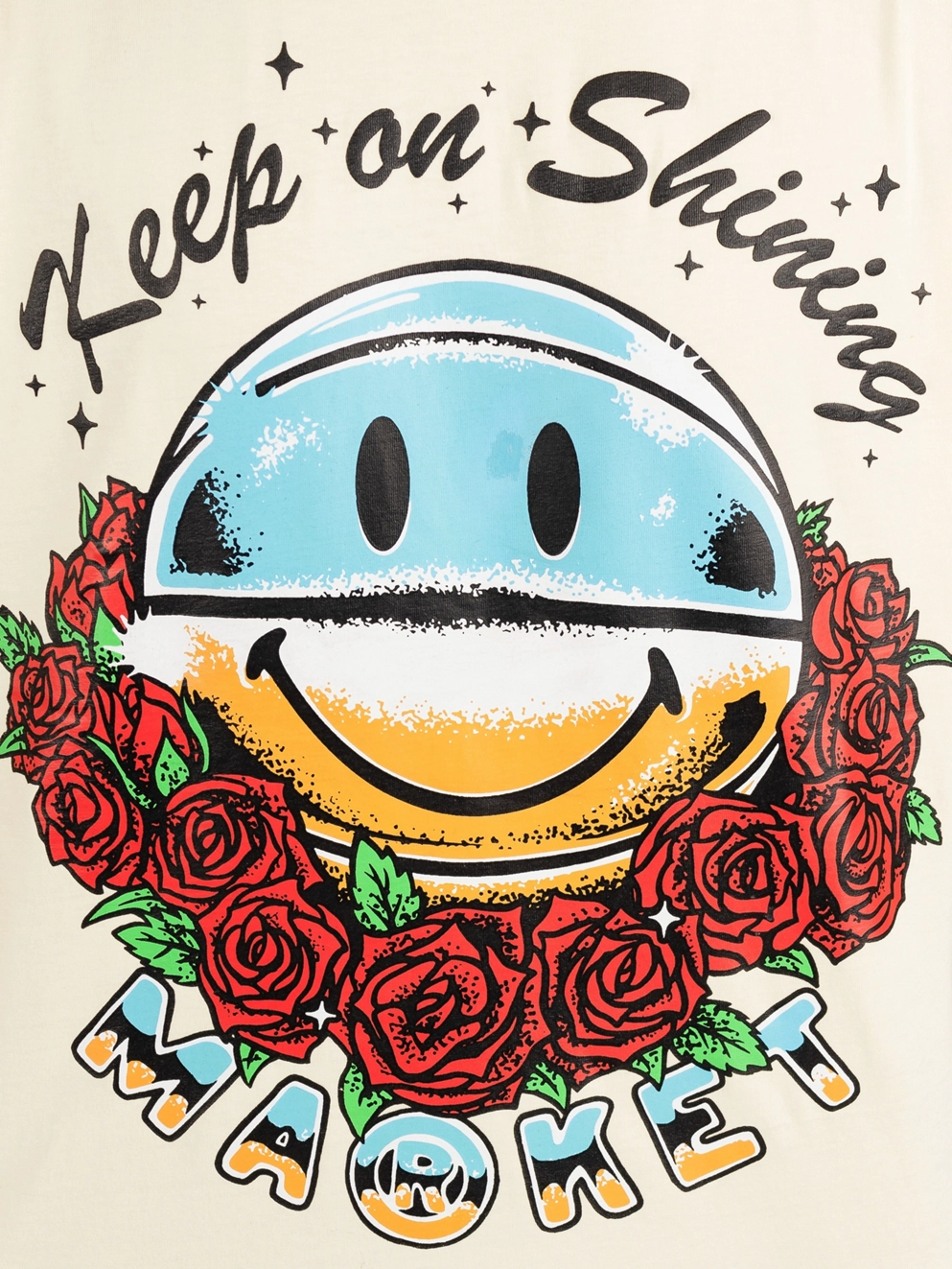 Market Smiley Keep On Shining T-Shirt cream