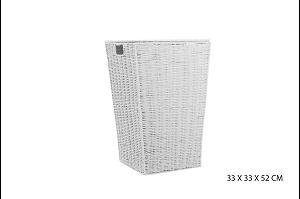 COFFRE LINGE PAPIER BLANC D.33X33X52CM