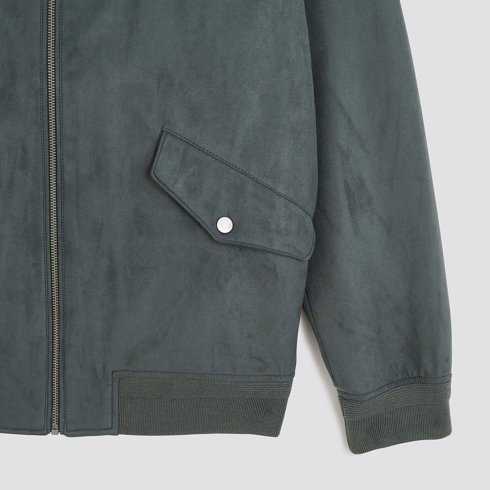 Blouson zippé aspect velours Gris foncé