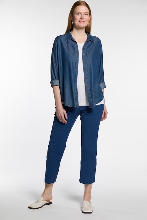 7/8-Bootcut-Hose, schmales Bein, ausgestellter Saum