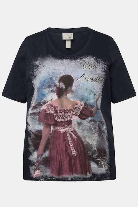 T-Shirt, Trachtenmotiv,, Classic, Rundhals, Halbarm