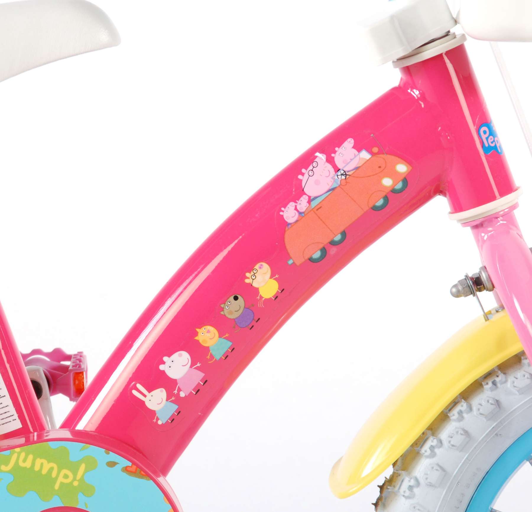 TPFSports Peppa Pig Kinderfahrrad - Mädchen - 12 Zoll - 2 Handbremsen - Pink