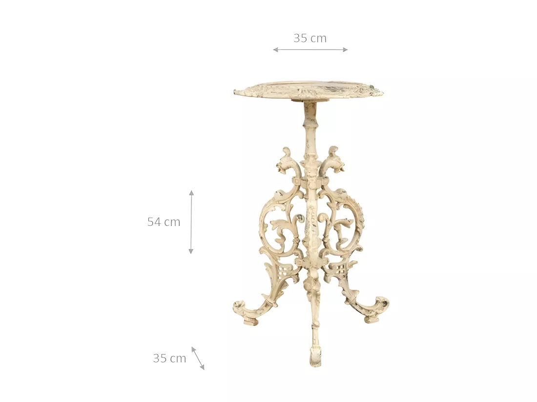 BISCOTTINI Support de Pot de Fleurs - Fonte avec Finition Argent Antique - Porte-Plante - Pot d'Intérieur et d'Extérieur - Jardinière - Jardin - Salon - Salle à Manger - Présentoir - Décoratif - 35x35x54cm