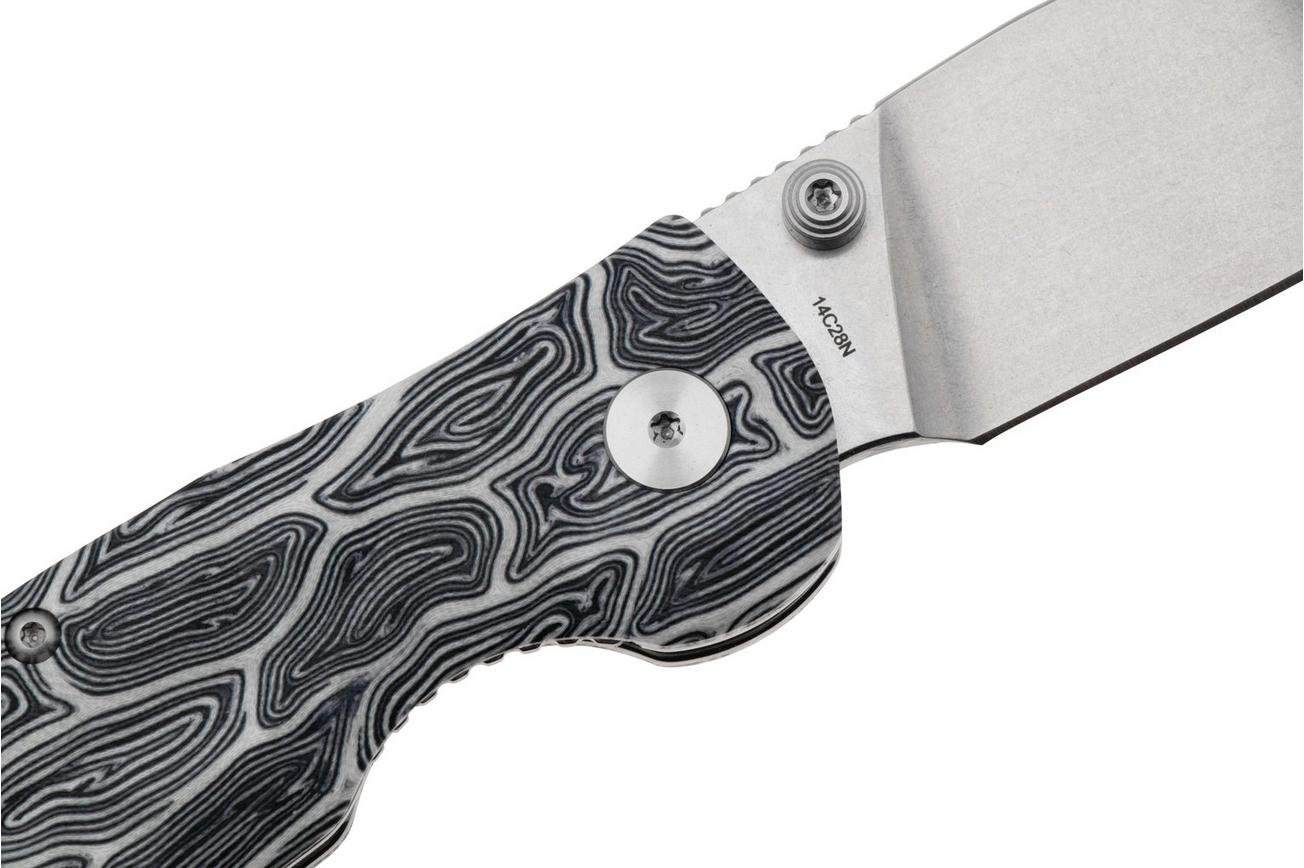 QSP Knife Turtle Punk QS158-B1 Stonewashed 14C28N Black White G10, zakmes, Keanu Alfaro design