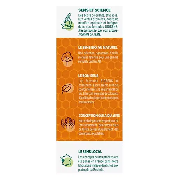 Biosens Gelée Royale Pollen Propolis Bio 10 ampoules