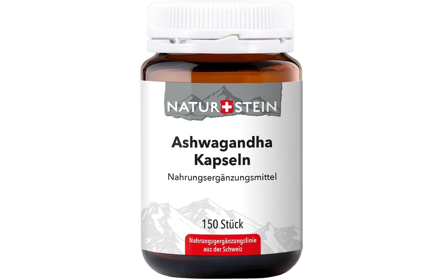 Kapsel Naturstein Ashwagandha 150 KapselnNahrungsergänzungsmittel mit Ashwagandha und schwarzem Pfeffer