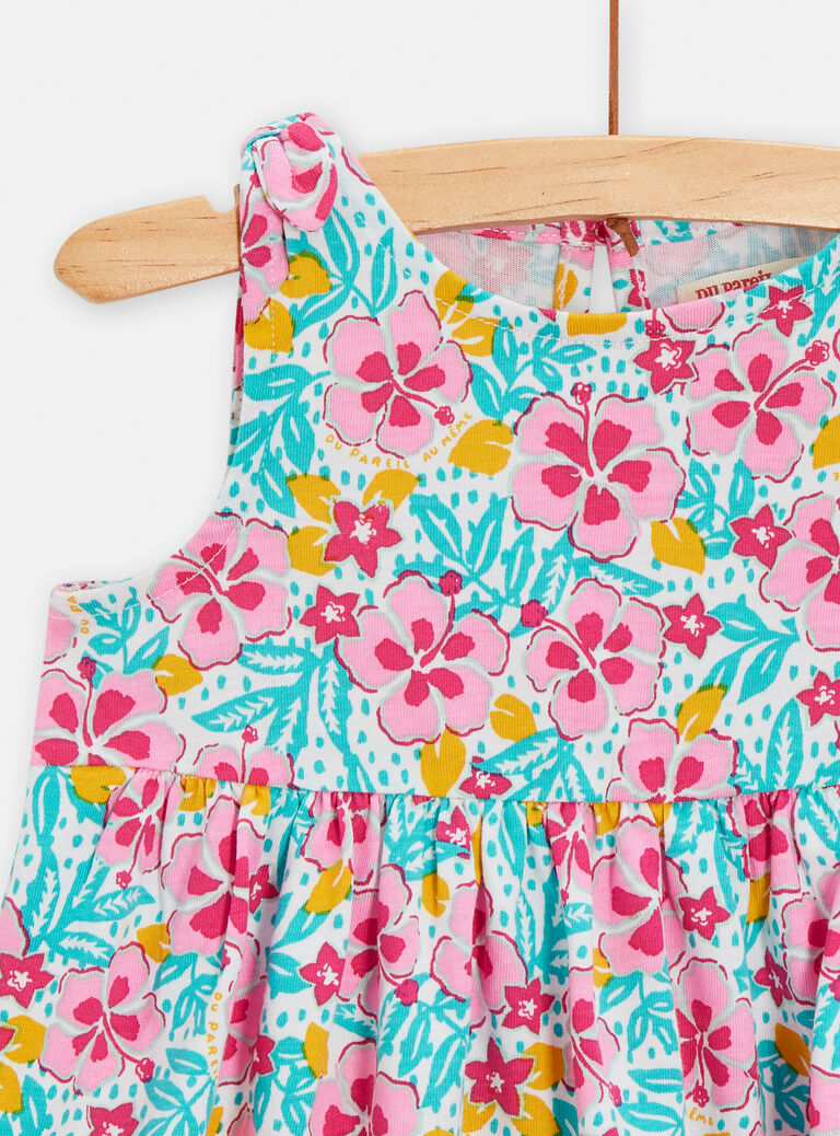 Robe fleurie rose pour bébé fille