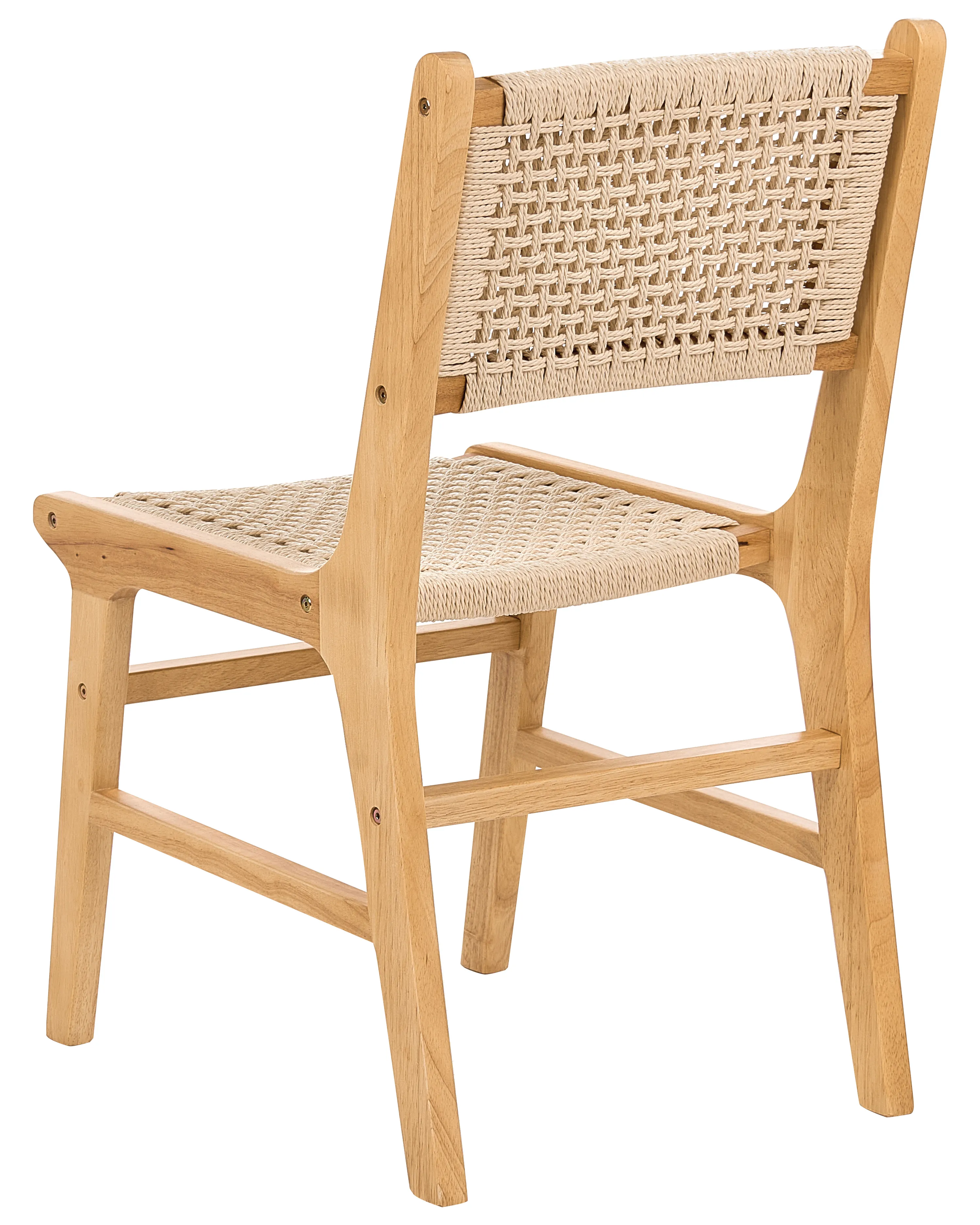 Set van 2 eetkamerstoelen OZELLA Hout Bruin/beige