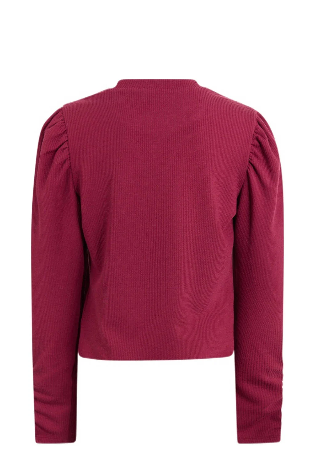 Shoeby longsleeve donkerrood rib gebreid