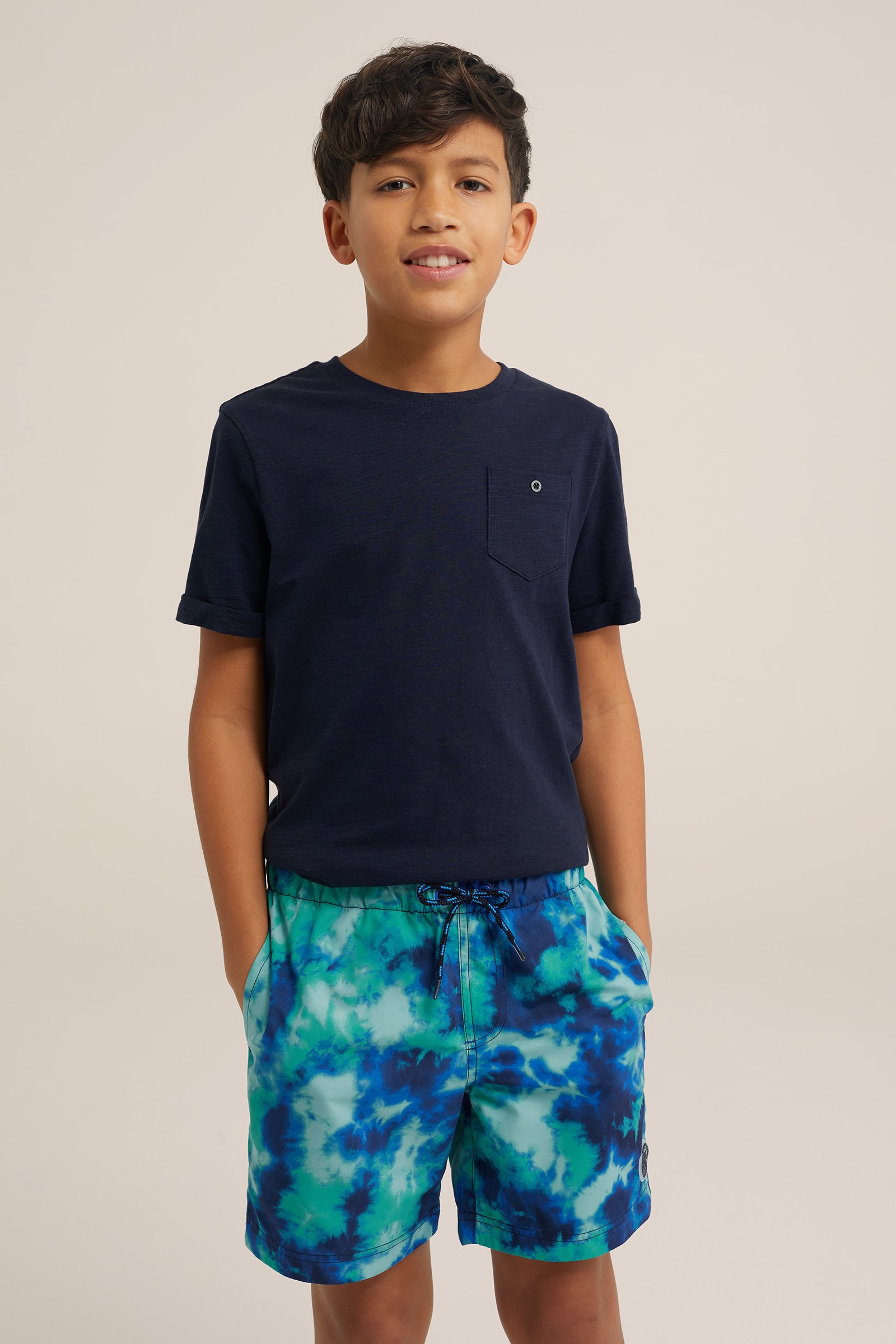 Jongens zwemshort met dessin WE Fashion IJsblauw