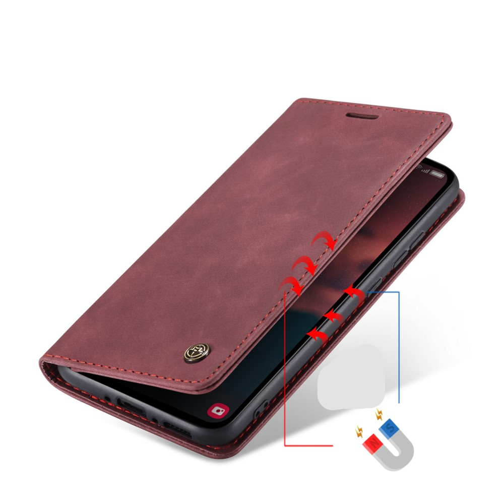 Samsung Galaxy A54 5G Leder Tasche Flip Wallet Etui mit Kartenfächern - Dunkelrot