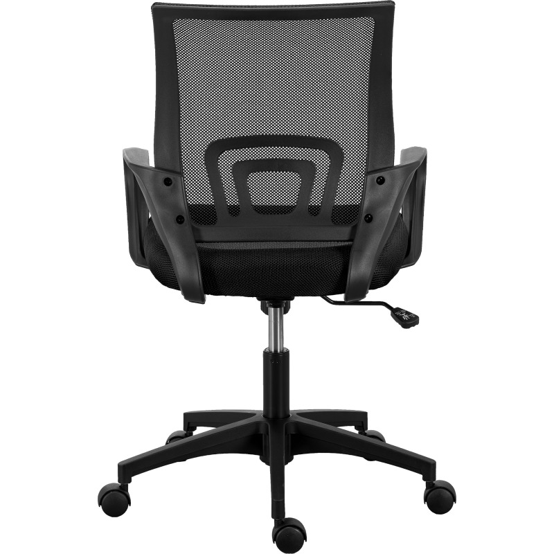Chaise de bureau SPRING tissu et maille - avec accoudoirs et soutien lombaire - Mécanisme Basculant centré - Pied noir