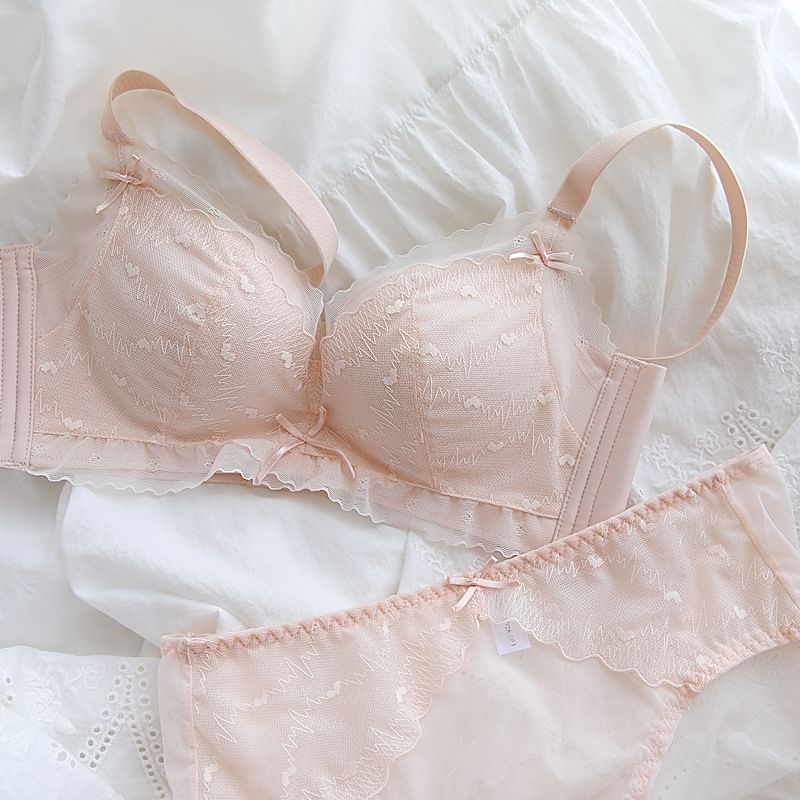 Nabla - Bow Wireless Lace Bra / Panty / Set