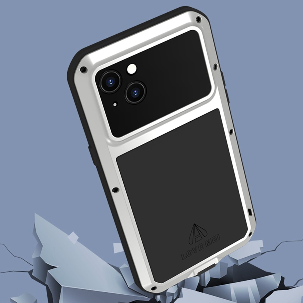 iPhone 14 Silikon Metall Outdoor Case   Panzerfolie - Schwarz