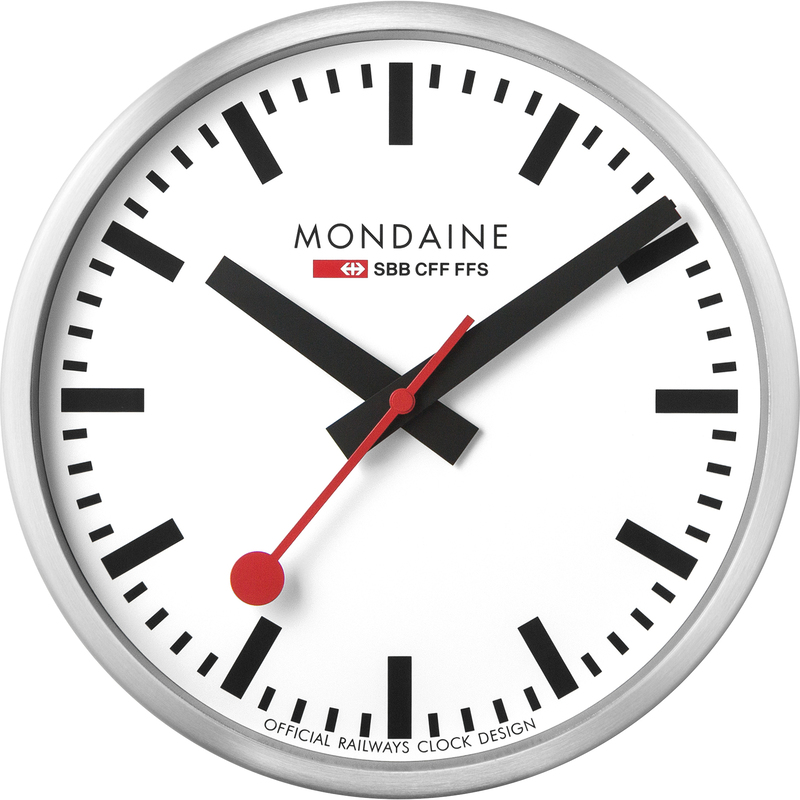 Mondaine Wanduhr, Ø 25 cm, silber