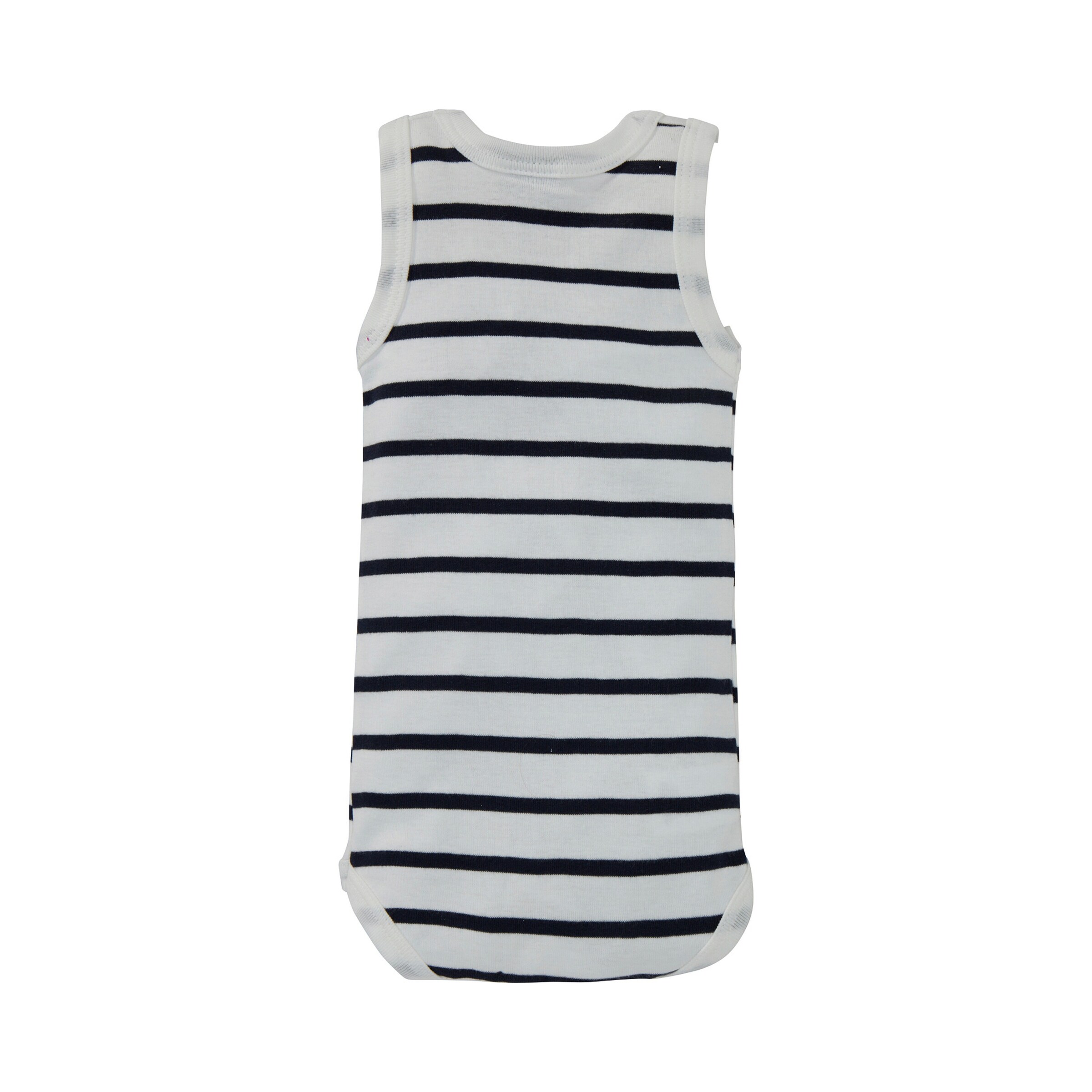 Petit Bateau 3er-Pack Bodys ohne Arm Uni Ringel Streifen