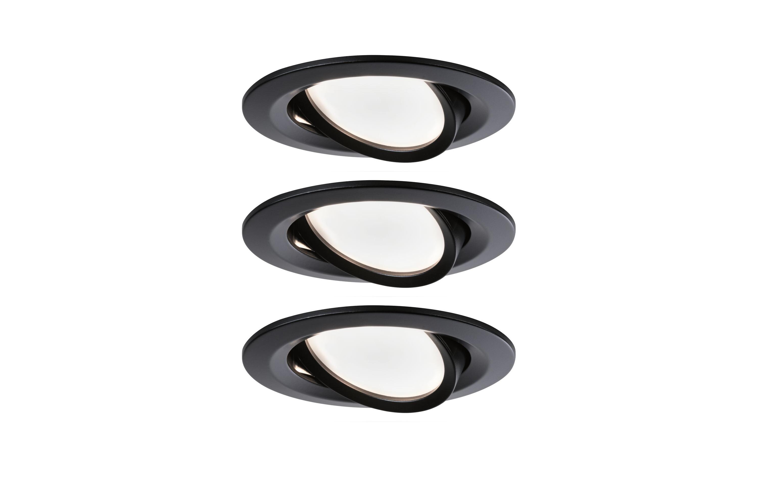 Einbauspot Nova Coin Set, 3 x 6 W, 2700 K, SchwarzLED Einbauspots Basisset