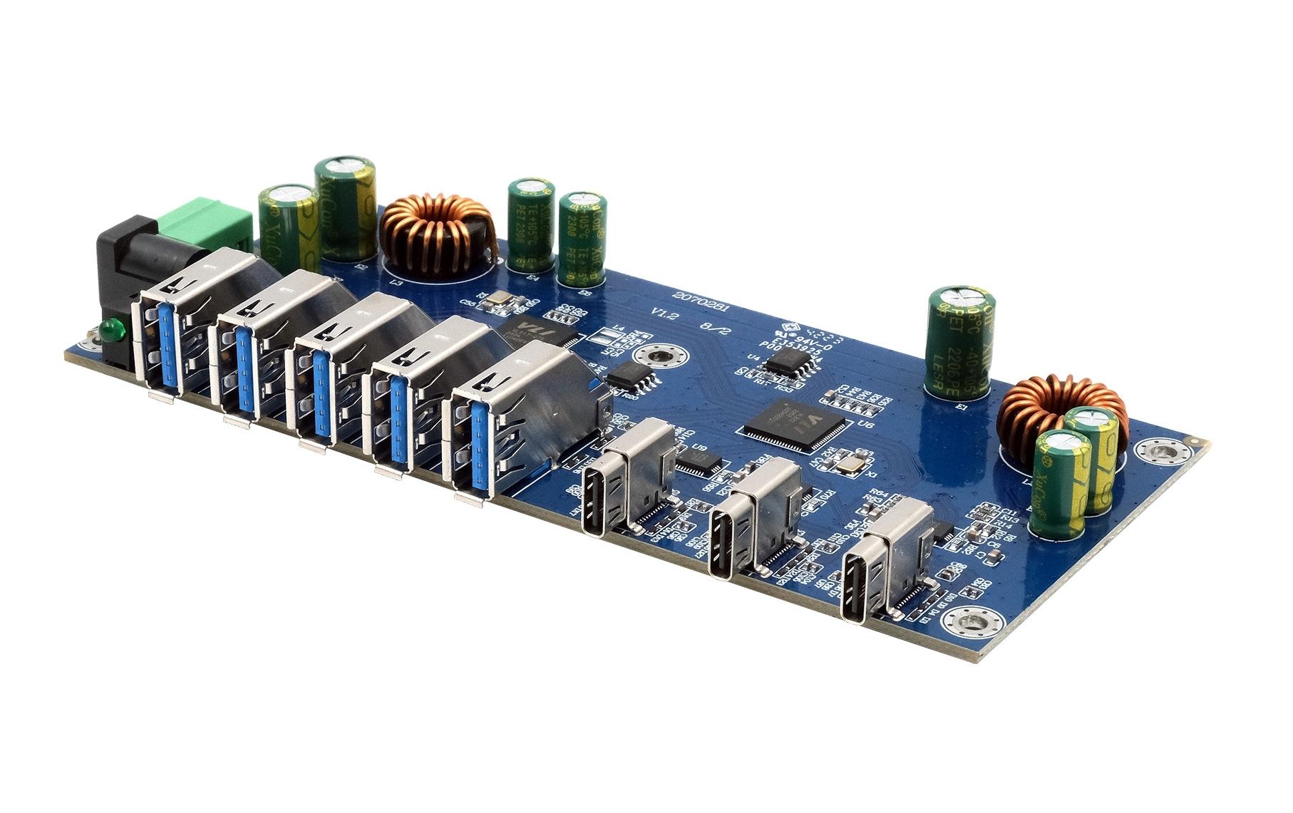 USB-Hub Industrial USB 3.2 Gen 2 x 1 Hub Platine 7-Port7-Port USB 3.2 Gen 2 x 1 HUB-Platine