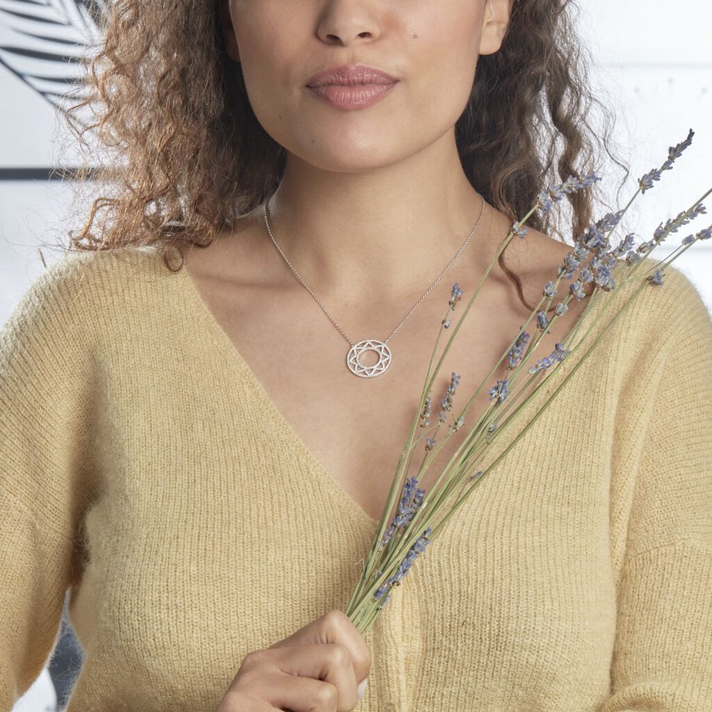 Collier Abia Argent Blanc Oxyde De Zirconium