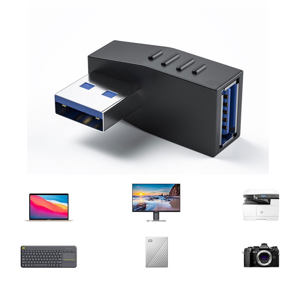 USB A auf USB A Adapter 90 Grad-Winkel 5 Gbit/s (Winkel rechts) - Grau