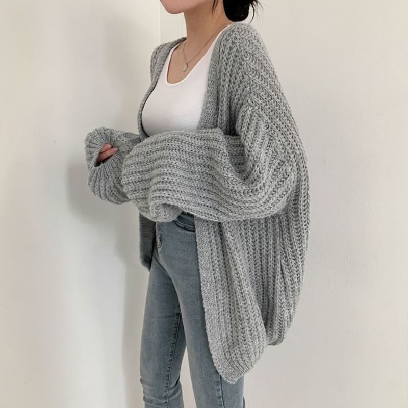 Angel Shine - Oversized open-front ballonmouw V-hals vest