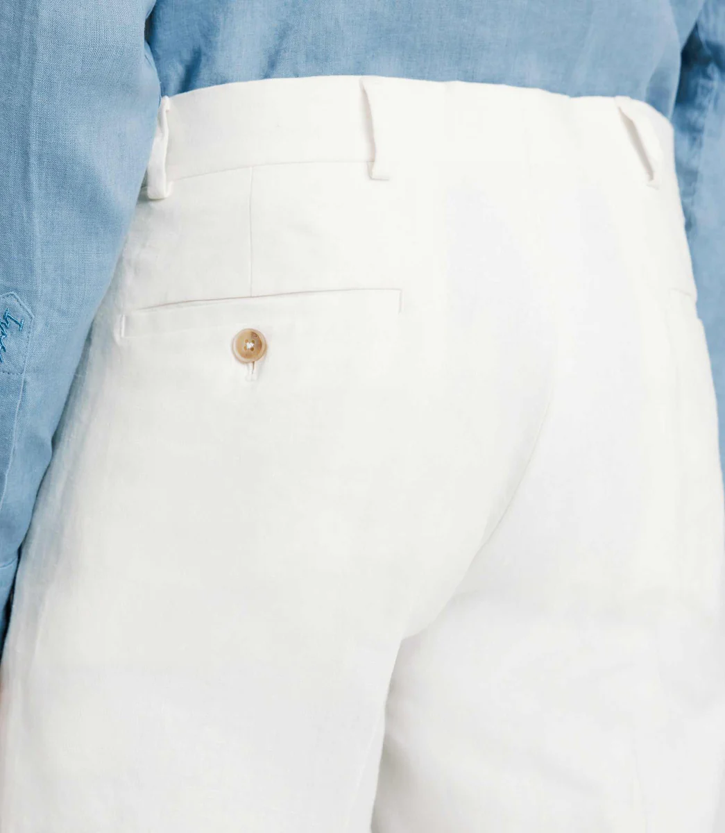 Pantalon ville 100% lin blanc