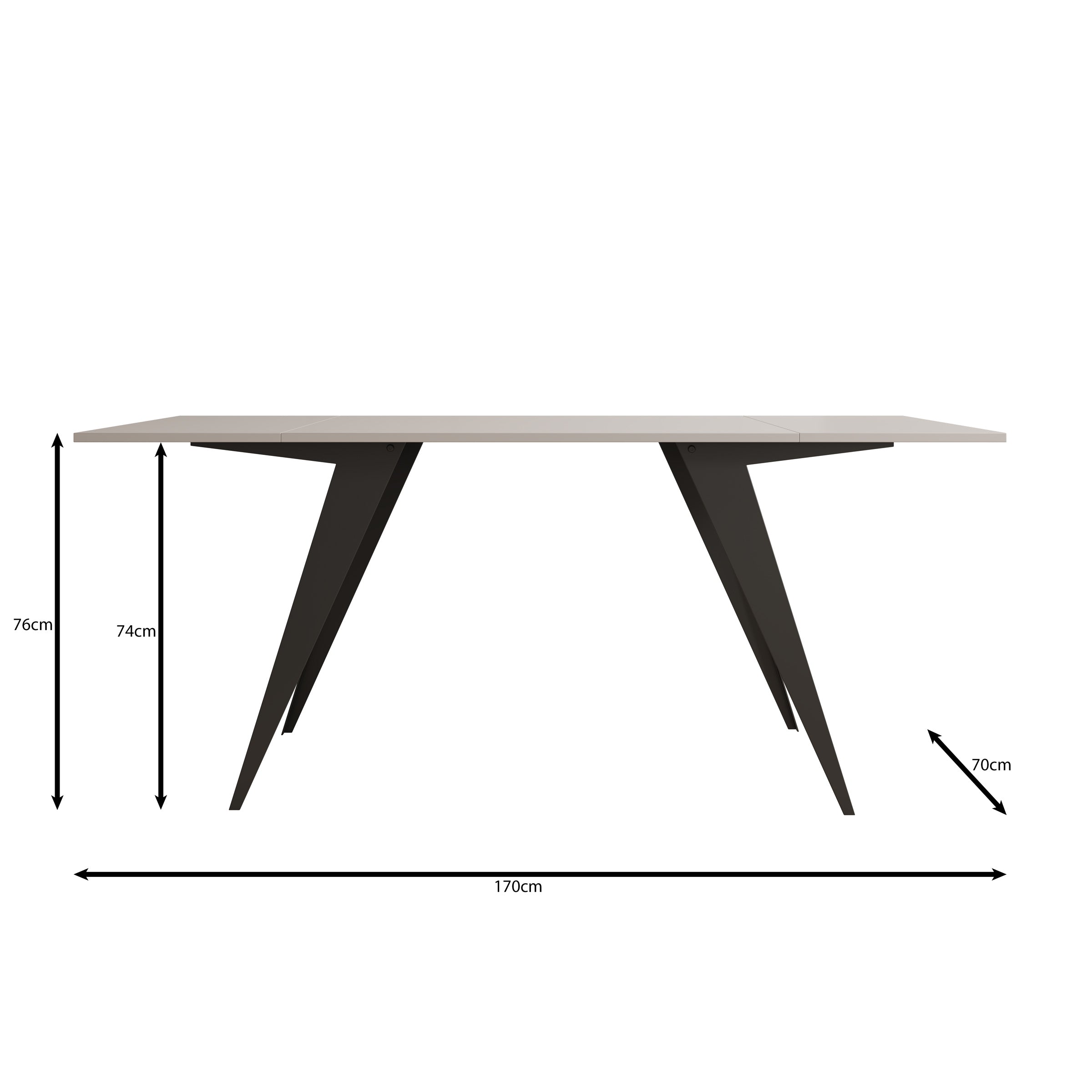 Xyra - Salontafel uitschuifbaar tot eettafel - Beige - 90x70x45 cm