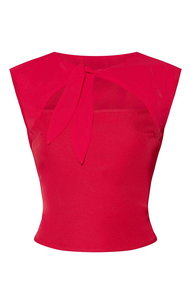 Rouge Ensemble Coordonné Short Tissé Taille Mi-haute