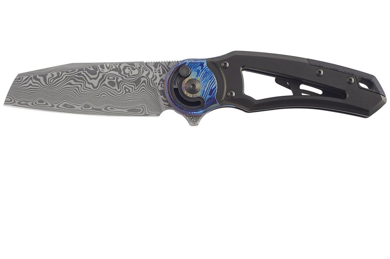 Fox Metamorphosis FX-556-A1 Damascus Sheepsfoot, Black Titanium, Timascus bolster zakmes