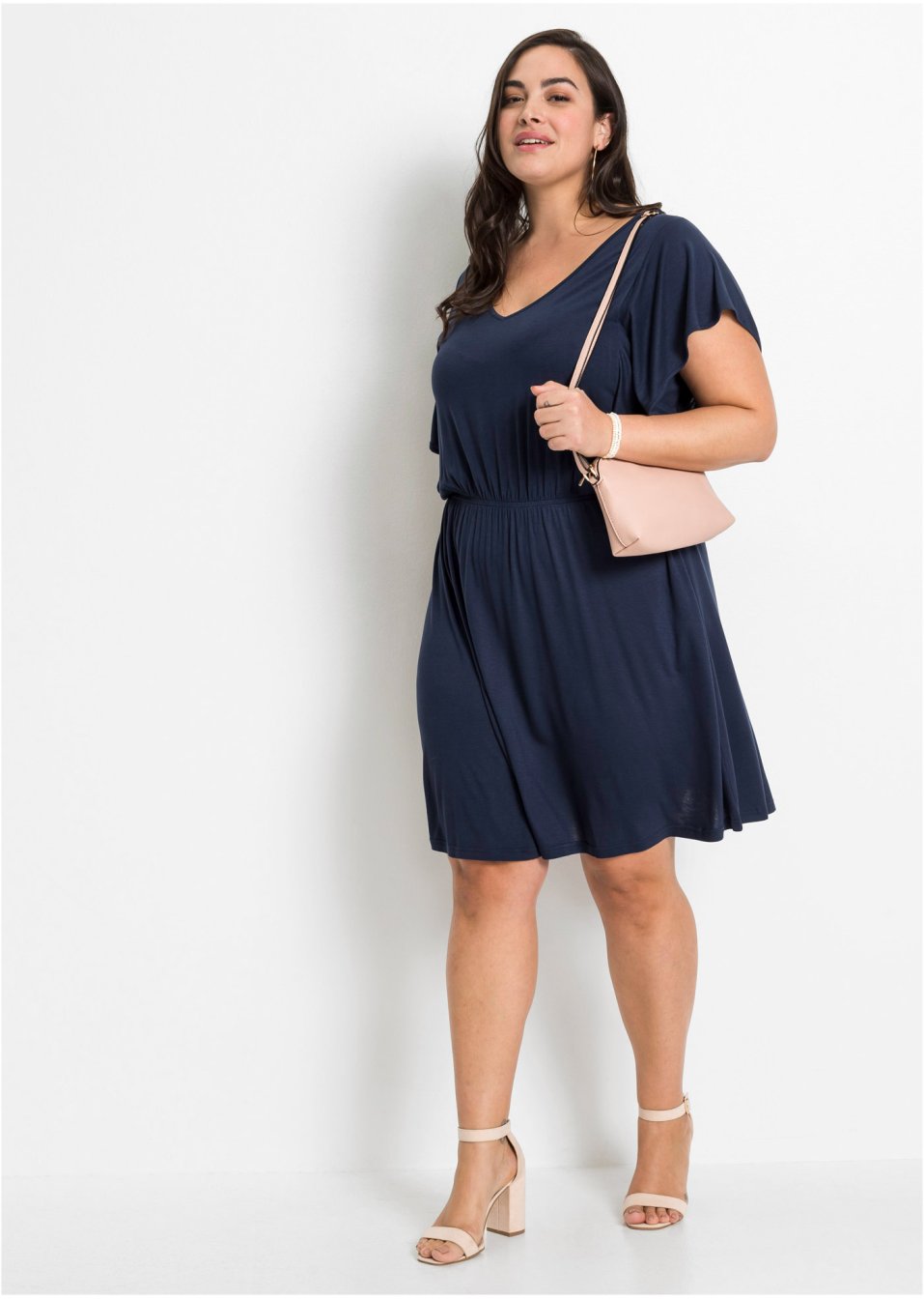 Robe en jersey à manches volantées