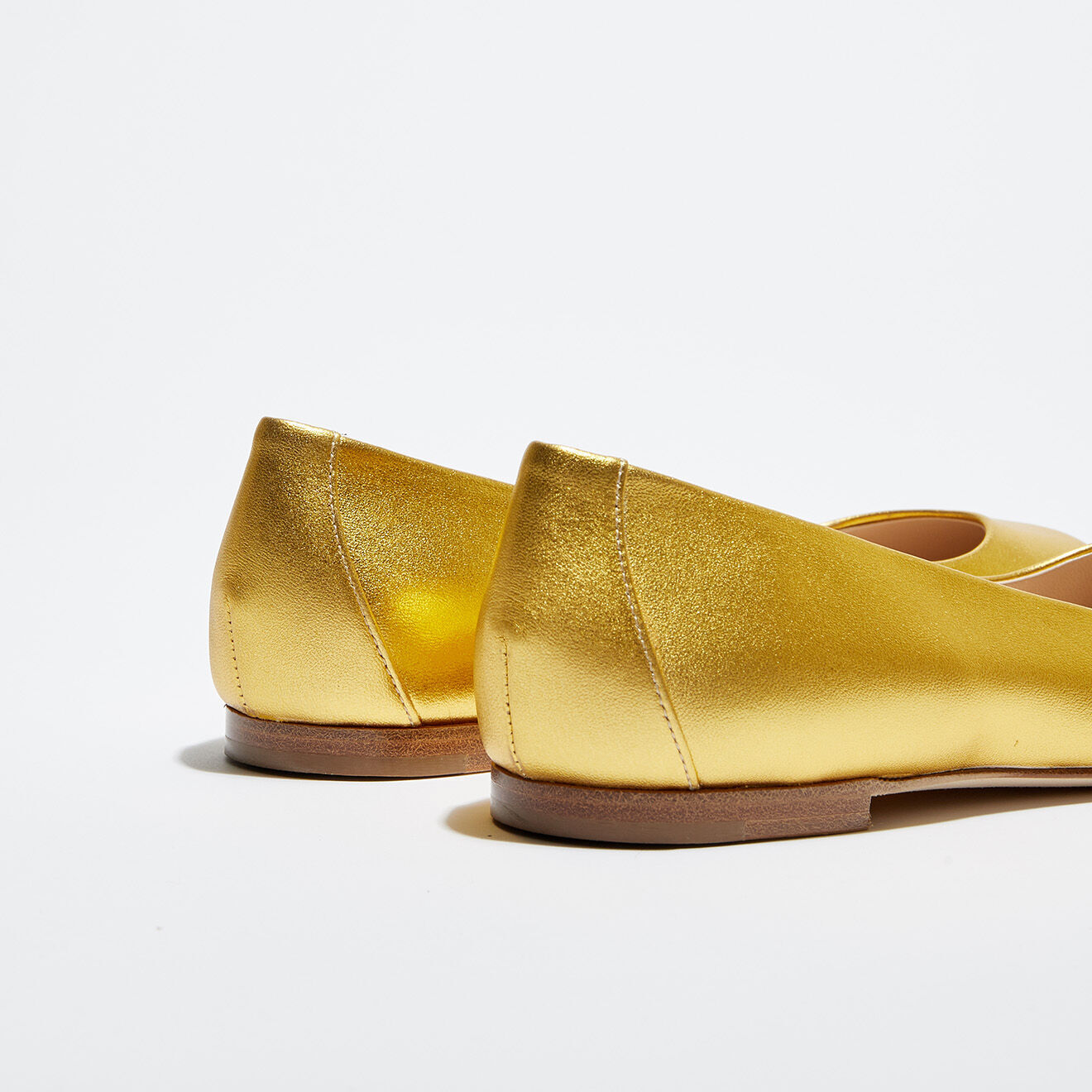 Sergio Rossi Ballerines en Cuir Nappa Silk dorées