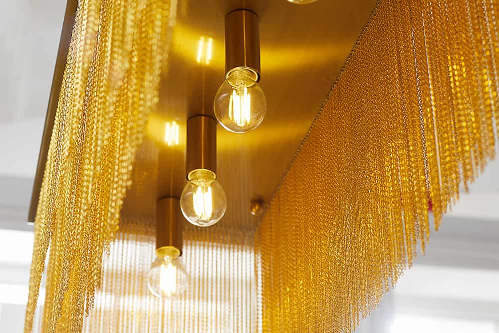 Glamouröse Hängelampe ROYAL 80cm messing gold Metall Ketten-Design Hängeleuchte